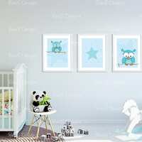 Owl Nursery Decor, Boy & Girl Nursery Art, Children's Wall Art Set, Owl Print Set of 3, Chil