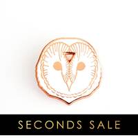 SECONDS SALE! Arcane Owl Enamel Lapel Pin in White and Rose Gold