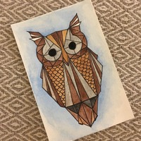 Geometric Woodland Owl