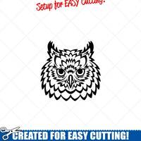 OWL ANIMAL Head Clipart -Vector Clip Art Graphics -Digital Download-Cut Ready Files-CNC-Logo -Vinyl