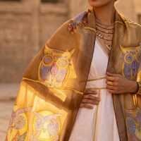 Hand Painted Mulberry Silk Scarf: Jewelled Owls, Swarovski Crystals, Wearable Art Wrap