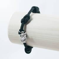 Owl Bracelet, Adjustable Bracelet, Paracord Bracelet, Black Owl, Owl Jewelry, Cute Owl, Hooter Brace