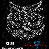 Owl SVG Instant Download Rhinestone Design, Owl Halloween Bling Fashion Digital Download (.svg, dxf 