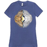Snowy Owl Redtail Hawk Sun Moon Women's cut t-shirt