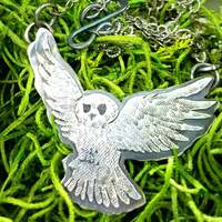 Snowy Owl Necklace - Handmade Flying Owl