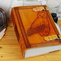 Large Leather Owl Journal Personalized Gift Journal Book Notebook Diary A4 Customized Journal TiVerg