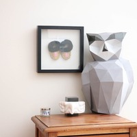 Long-Ear Owl 3D papercraft. You get a PDF digital file template and instructions for this DIY modern