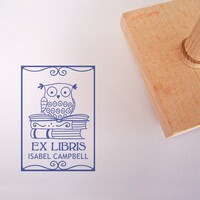 Name Stamp / OWL Personalized Ex Libris Stamp / Custom Rubber Stamp / Name Stamp for Kids / Owl Love