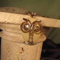 1970's OWL NECKLACE, 34 INCH 1970's Necklace, 34 inch ladies necklace, vintage 34 inch neckl