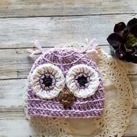 Baby Owl Hat | Crochet Baby Costume, Newborn Photo Prop, Crochet Hat