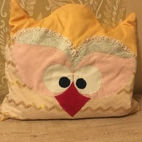 Owl Pillow: Animal Print Kids Room Decor, Field Herbs Scented