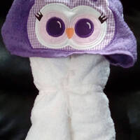 Owl Hooded Towel -  Personalized Towel -Hooded Towel - Childs Hooded Towel