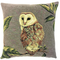 Barn Owl Pillow Cover - Owl Lover Gift - Owl Decor - Barn Owl Throw Pillow - 18x18 belgian tapestry 