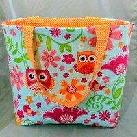 Spring Owl Beach Bag or Tote Bag with Pocket