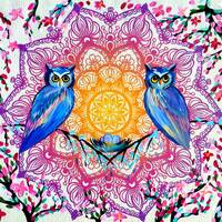 owl, painting, print, prints, of, mandala, and, owls, on, canvas, for hanging, on, wall, art, painti