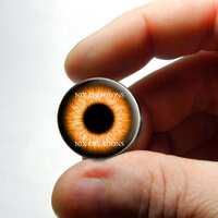 Owl Glass Eyes - Orange Owl Doll Sculpture Taxidermy Eyeballs Handmade Glass Cabochons 8mm 10mm 12mm