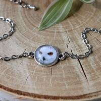 Snowy Owl Bracelet | White Owl Bracelet | Silver Tone Bracelet | Bird Bracelet | Glass Dome Bracelet