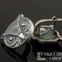 Owl Stud Earrings - Silver Bird Studs for Avian Enthusiasts and Owl Lovers Handcrafted Wildlife-insp