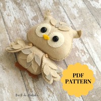 Owl sewing pattern, Felt owl ornament, SVG owl, Felt tutorial, Bird SVG pattern, Woodland owl stuffe
