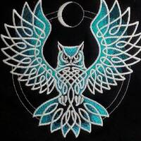 Ladies Owl Hoodie, Embroidered Hoodie, Glow in the Dark Hoodie, Lady fit Hoodie, Celtic Owl Knotwork