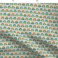 Hooting Owls Fabric - Hooting Owls By Kaeselotti - Hooting Owls Birds Colorful Kid's Animal Cute