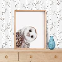 Owl Printable Art, Woodland Nursery, Nursery Animal Art, Forest Animal, Baby Girl Gift, Nursery Prin