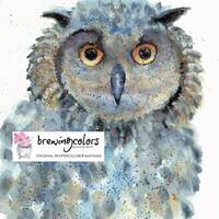 OWL ART PRINT - watercolor owl art print, owl art, owl painting, woodland nursery art, farmhouse art
