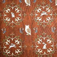 Woodland Creatures Cotton Fabric: Rabbit & Owl Quilting Material - Price by Half Metre