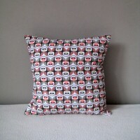 Pink Organic Flannel Baby Bedding Owl and Polka Dot Mini Scatter Cushion