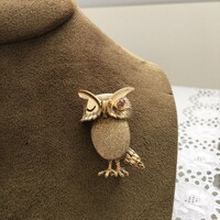 Les Bernard Winking Owl Brooch