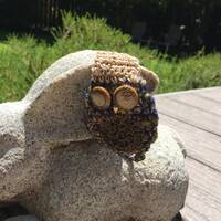 Hemp&ClearQuartz Owl Bracelet