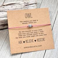 Owl Wish Bracelet, Owl Bracelet, Best Friend Bracelet, Friend Gift, Friendship Wish Bracelet, Wish B