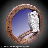 Barred Owl Mirror Version 2 Wall Carving