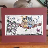 Owl Print Owl Watercolor Painting Print Set Of 2 Bird Print Wall Art Home Decor Bedroom Wall Decor B