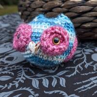 Trans Pride Owl (Nugget) - Transgender Pride Amigurumi Crocheted Owl (Made To Order)