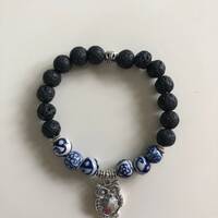 Owl Lava Bead Essential Oil Diffuser Bracelet