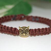 Owl Bracelet,Hemp Bracelet,Good Luck String Bracelet,Friendship Bracelet, Pray,Men,Woman,Yoga Bracel