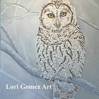 Snow Owl dot Painting