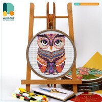 Mandala Owl Cross Stitch Pattern and Kit: Modern Needlework Art - Embroidery Sampler for a Stunning 