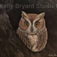 Owl Painting, Giclee print of original pastel painting