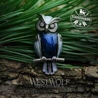 Bubo the Owl Brooch/Pin - Clash of the Titans --- Viking/Celtic/Silver/Medieval/Valhalla/Midgard/Ena