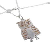 Owl pendant (large), handmade from sterling silver