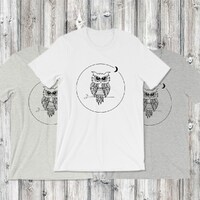 Short-Sleeve Unisex Owl T-Shirt, Men Owl T-Shirt, Women Owl T-Shirt, Owl Tee, Men Owl Tee, Women Owl