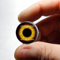 Owl Glass Eyes - Fire Owl Doll Sculpture Taxidermy Eyeballs Handmade Glass Cabochons 8mm 10mm 12mm 1