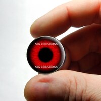 Owl Glass Eyes - Red Owl Doll Sculpture Taxidermy Eyeballs Handmade Glass Cabochons 8mm 10mm 12mm 13