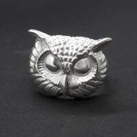White Owl Ring - Witch  Ring - Totem Ring - Pagan Ring - Bird Ring - Animal Ring - Wizard Ring - Ste