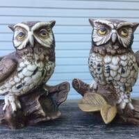 Homco Owl Pair
