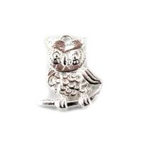 16 mm 925 Solid Sterling Silver Owl Charm, Owl Pendant