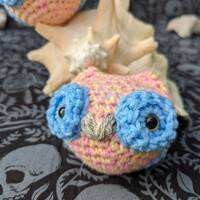 Pan Pride Owl (Nugget) - Pansexual Panromantic Pride Amigurumi Crocheted Owl