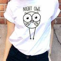 Night Owl T-shirt Cool Casual Tumblr Tee